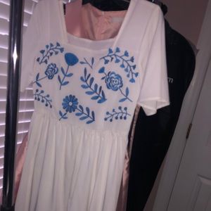 White midi dress